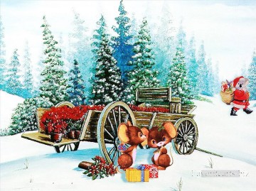 Weihnachtsmarkt Werke - Wo ist das Geschenk vom ursprünglichen Ölgemälde Kinder
